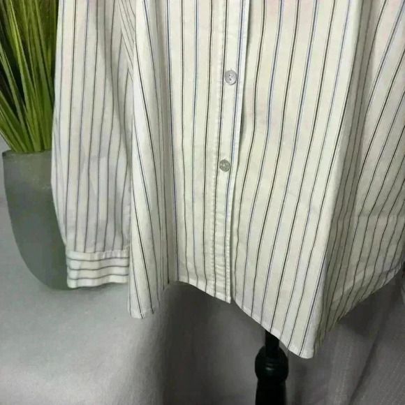 Market By Chico’s 2 L Women’s Blue Pin Stripes Long Sleeve Button Down Dressy - Picture 3 of 9